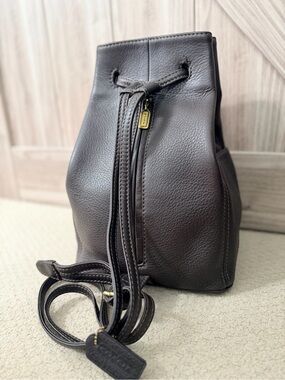 Vintage 96’ Coach Sonoma Dark Brown Pebbled Leather Drawstring Backpack